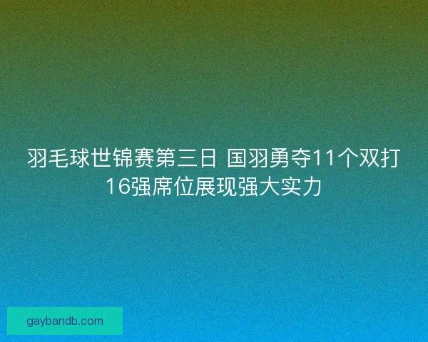 羽毛球世锦赛第三日 国羽勇夺11个双打16强席位展现强大实力