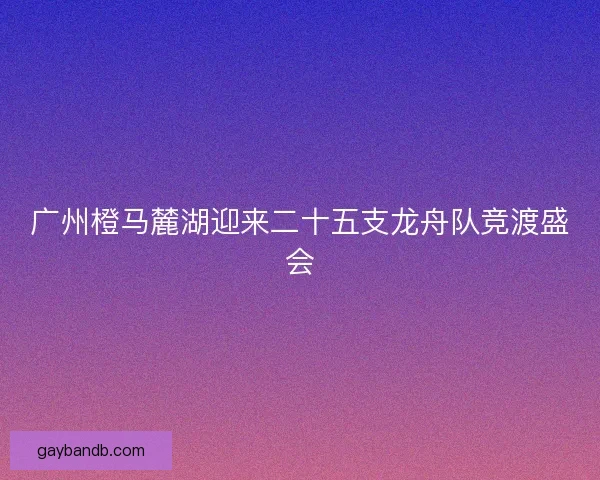 广州橙马麓湖迎来二十五支龙舟队竞渡盛会