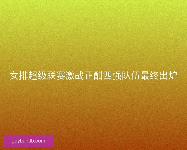 女排超级联赛激战正酣四强队伍最终出炉